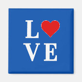LOVE Hart Marineblauw Magneet (Voorkant)