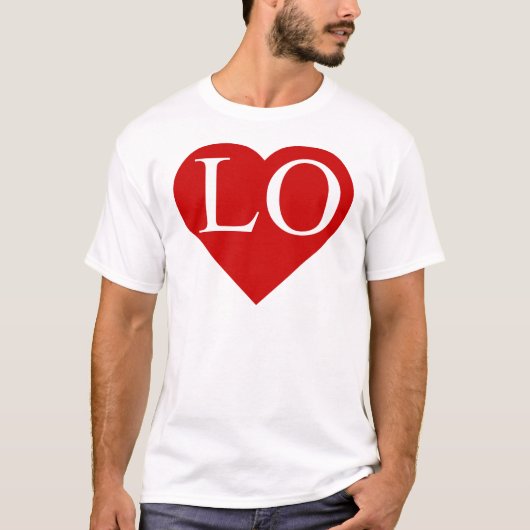 LOVE - Hart met LO (1 op 2) Shirt (Twins) (Voorkant)