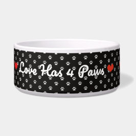 Love Has Four Paws – Heartwarming Pet Quote Design Voerbakje