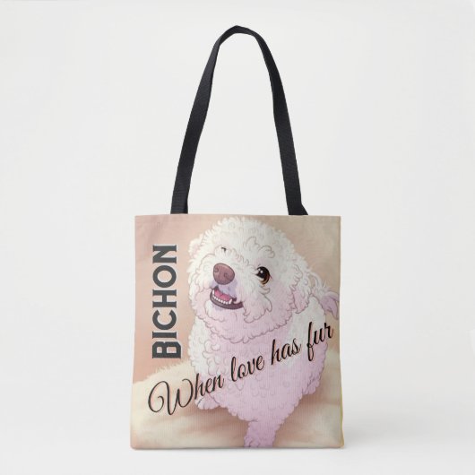 Love has Fur Bichon Tote Bag (Voorkant)