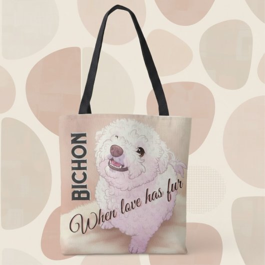 Love has Fur Bichon Tote Bag