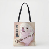 Love has Fur Bichon Tote Tote Bag (Voorkant)