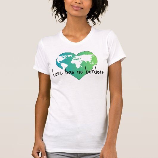 Love Has No Borders T-shirt voor dames, slim fit (Voorkant)