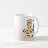 Love Has Paws | Cute Minimalist Dog and Cat Illust Koffiemok (Voorkant rechts)