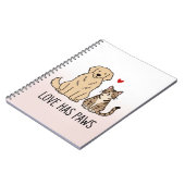 Love Has Paws | Cute Minimalist Dog and Cat Illust Notitieboek (Linkerzijde)