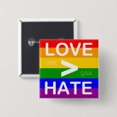 "Love > Hate" Button (Voorkant /achterkant)