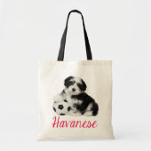 Love Havanese Puppy Dog Canvas Totebag Tote Bag (Voorkant)