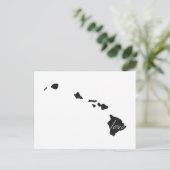 Love Hawaii Map Shaped Antiek Black Chalkboard Briefkaart (Staand voorkant)