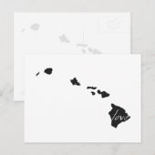 Love Hawaii Map Shaped Antiek Black Chalkboard Briefkaart (Voorkant / Achterkant)