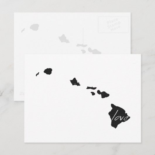 Love Hawaii Map Shaped Antiek Black Chalkboard Briefkaart (Voorkant / Achterkant)