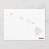 Love Hawaii Map Shaped Antiek Black Chalkboard Briefkaart (Achterkant)