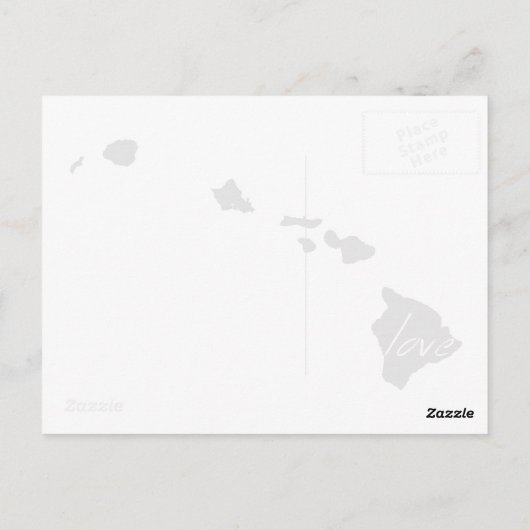 Love Hawaii Map Shaped Antiek Black Chalkboard Briefkaart (Achterkant)