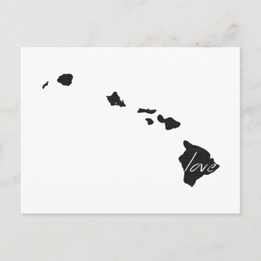 Love Hawaii Map Shaped Antiek Black Chalkboard Briefkaart (Voorkant)