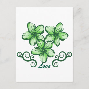 Love Hawaii Plumeria Briefkaart
