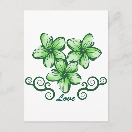 Love Hawaii Plumeria Briefkaart (Voorkant)