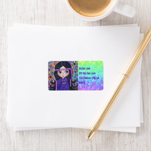 Love Headband Hippie Girl Doll Paars Psychedelic Etiket (Insitu)