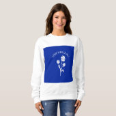 "Love Heals All" Royal Blue accent sweatshirt (Voorkant volledig)
