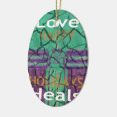 Love Heals Keramisch Ornament (Links)