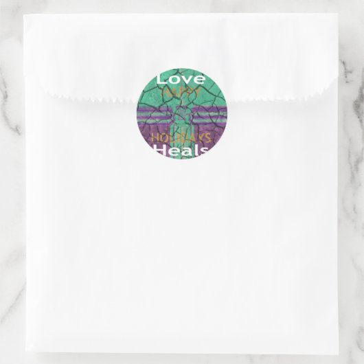 Love Heals Ronde Sticker (Tas)