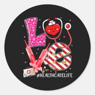 Love Healthcare Worker Nurse Cute Heart Valentijns Ronde Sticker