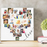 Love Heart 29 Photo Collage Small Square Canvas Afdruk<br><div class="desc">Creëer je eigen hart gevormd Foto Collage met 29 van je favoriete foto's en selfies. Het fotomalplaatje is opstelling voor u om uw afbeeldingen toe te voegen die in rijen van links naar rechts werken. De collage omvat een verscheidenheid van landschap, portret en vierkante vormen om u overvloed van opties...</div>