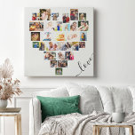 Love Heart 29 Photo Collage Stretched Canvas Print<br><div class="desc">Creëer je eigen hart gevormd Foto Collage met 29 van je favoriete foto's en selfies. Het fotomalplaatje is opstelling voor u om uw afbeeldingen toe te voegen die in rijen van links naar rechts werken. De collage omvat een verscheidenheid van landschap, portret en vierkante vormen om u overvloed van opties...</div>