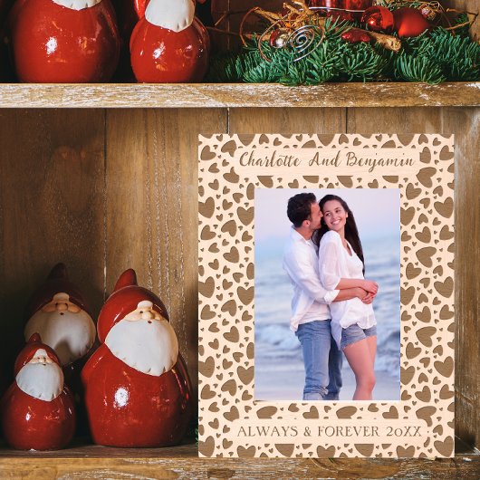 Love Heart Always en Forever Naam en foto 5x7 Gegraveerde Lijstjes