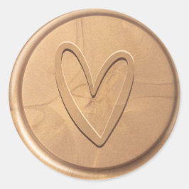Love Heart Antiek Gold Wax Seal Sticker