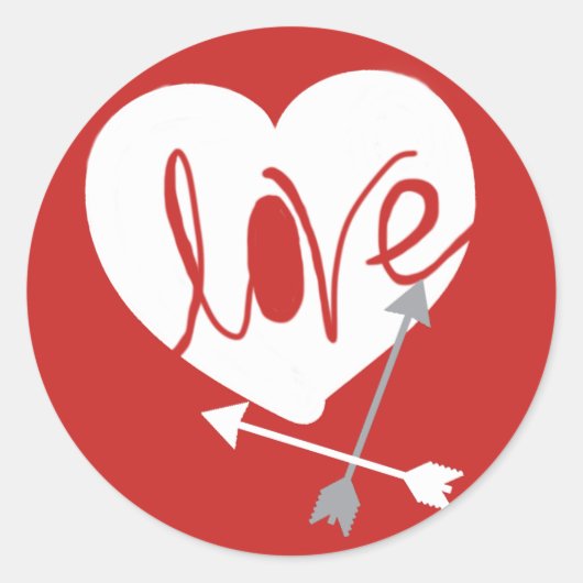 Love Heart Arrows Sticker (Voorkant)