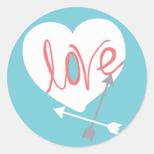 Love Heart Arrows Sticker (Voorkant)