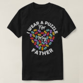 Love Heart Autism Awareness I Draag a Puzzle Fathe T-shirt (Design voorkant)