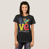Love Heart Autism Awareness Month Puzzle Piece Tea T-shirt (Voorkant volledig)