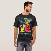 Love Heart Autism Awareness Month Puzzle Piece Tea T-shirt (Voorkant volledig)