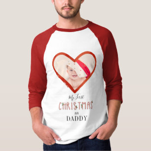 Love Heart Baby Foto Mijn 1e kerst als papa T-shirt