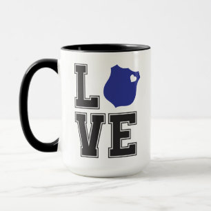 Love Heart Badge Politie Ondersteuning Mok