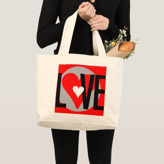 Love Heart Bag Grote Tote Bag (Voorkant (product))