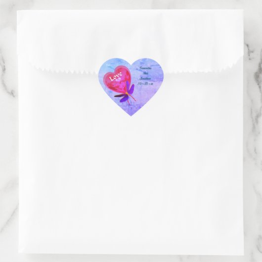 Love Heart Balloon Personalized Wedding Hart Sticker (Tas)