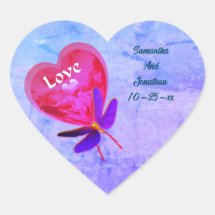 Love Heart Balloon Personalized Wedding Hart Sticker