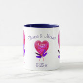 Love Heart Balloon Personalized Wedding Mok (Midden)