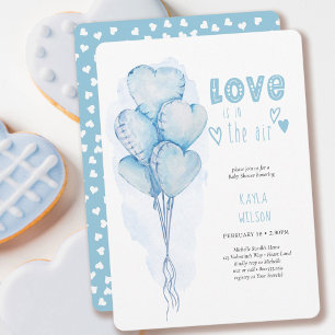 Love Heart Balloons Waterverf Baby shower Kaart