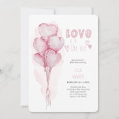 Love Heart Balloons Waterverf Vrijgezellenfeest Kaart (Voorkant)