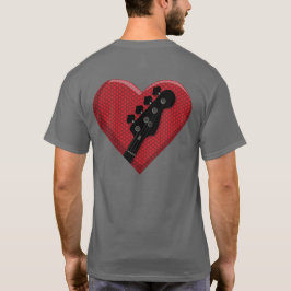 Love Heart Bass Gitaar Amp Grill Muziek T-shirt