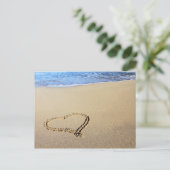 Love Heart Beach Briefkaart (Staand voorkant)