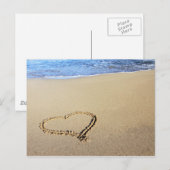 Love Heart Beach Briefkaart (Voorkant / Achterkant)