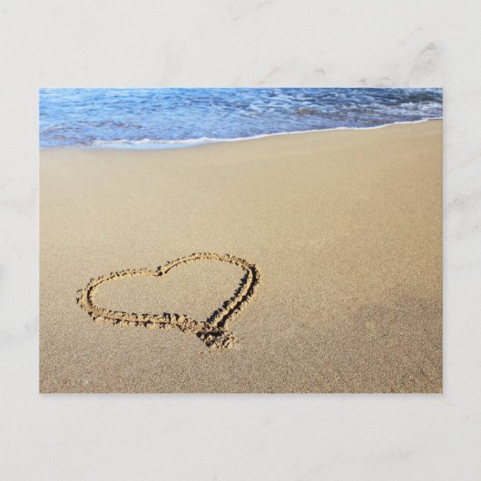 Love Heart Beach Briefkaart (Voorkant)