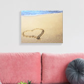 Love Heart Beach Canvas Afdruk (Insitu (Woonkamer))