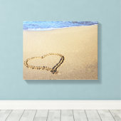 Love Heart Beach Canvas Afdruk (Insitu (Houten vloer))