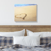 Love Heart Beach Canvas Afdruk (Insitu (Slaapkamer))