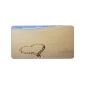 Love Heart Beach Etiket (Voorkant)