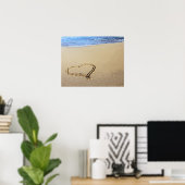 Love Heart Beach Poster (Thuiskantoor)